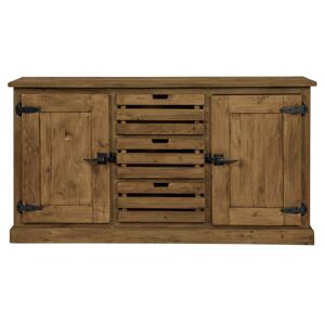 Rendez-Vous Deco Buffet en bois recycle 2 portes et 3 tiroirs Marron 160x85x45cm