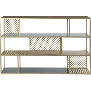 Rendez-Vous Deco Etagere 3 niveaux en metal et verre Or 140x90x30cm