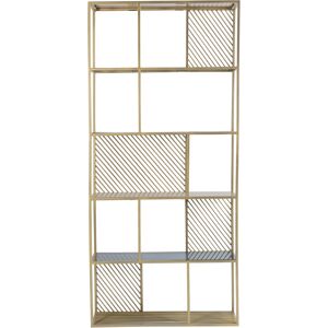 Rendez-Vous Deco Etagere 5 niveaux en metal et verre Or 90x195x30cm