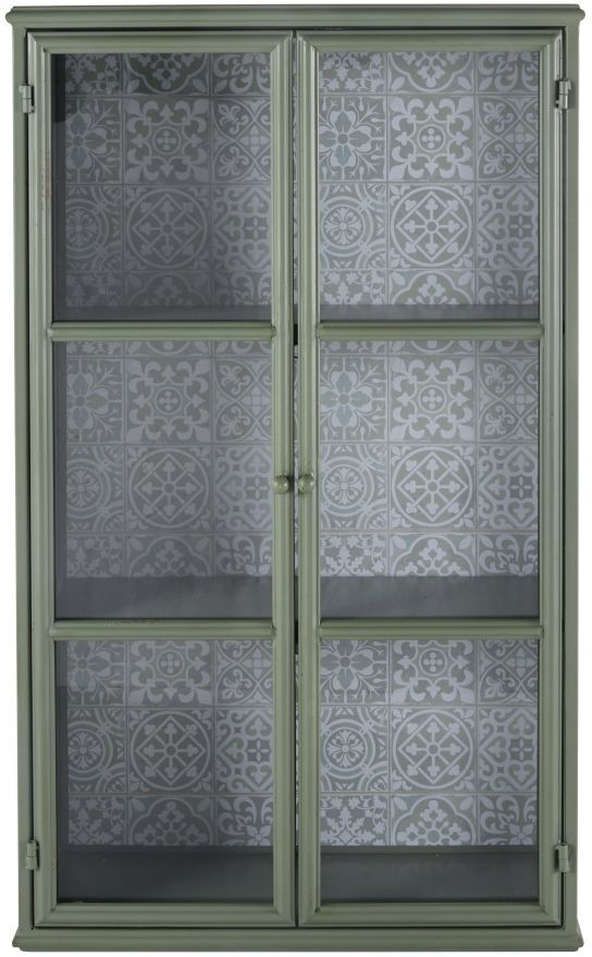 Maisons du Monde Vitrine 2 portes en métal vert clair Vert 50x83x20cm