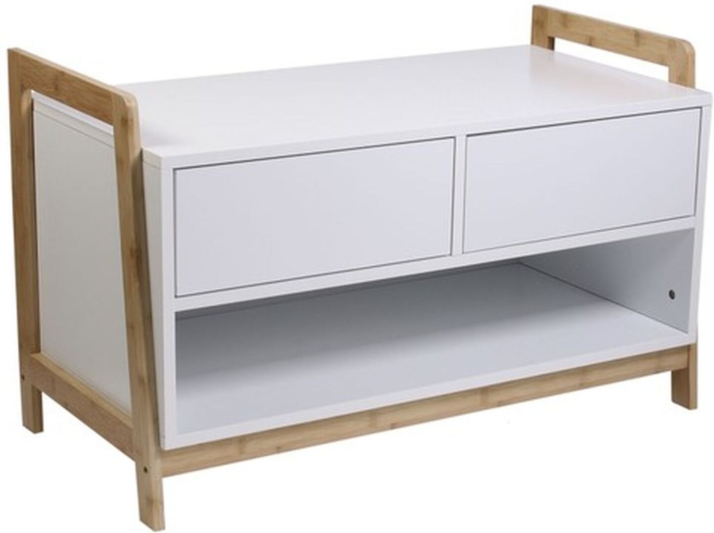 The Home Deco Factory Meuble de rangement bas scandinave blanc Blanc 83x50x40cm