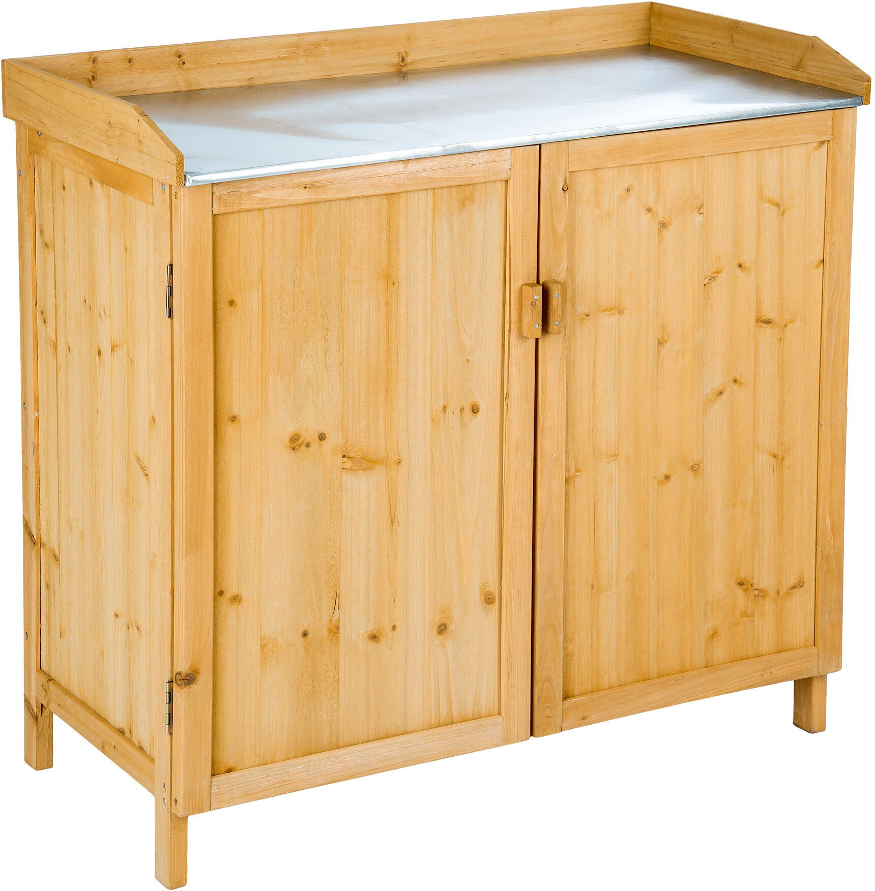 Tectake Armoire de jardin basse Table de jardinage en Bois de pin imprégné Marron 98x95x48cm