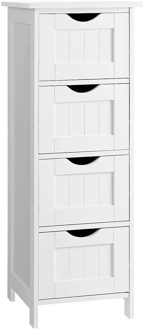 Calicosy Chiffonnier de rangement 4 tiroirs blanc L30 x H82 cm Blanc 30x82x30cm