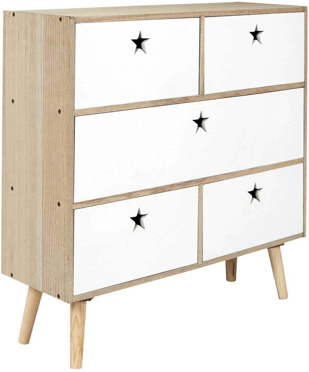 The Home Deco Kids Commode bicolore pour enfants like a star Blanc 69x70x24cm