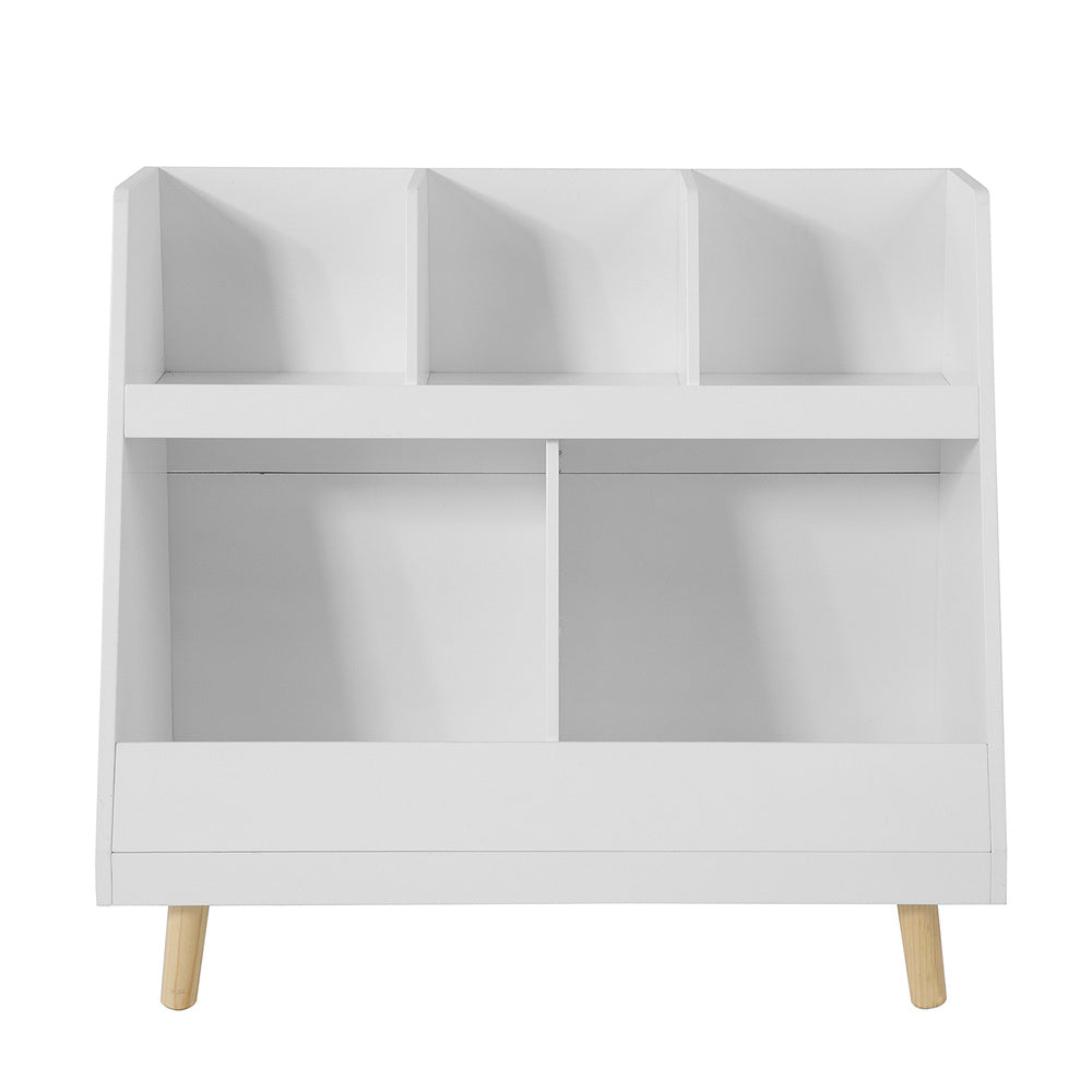 SoBuy Meuble de rangement à jouets pour enfants effet bois blanc Blanc 86x77x36cm