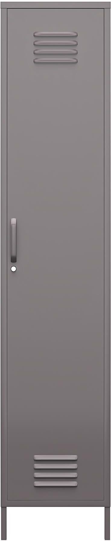 Dorel Home Armoire avec 1 porte en métal gris graphite Gris 40x185x38cm