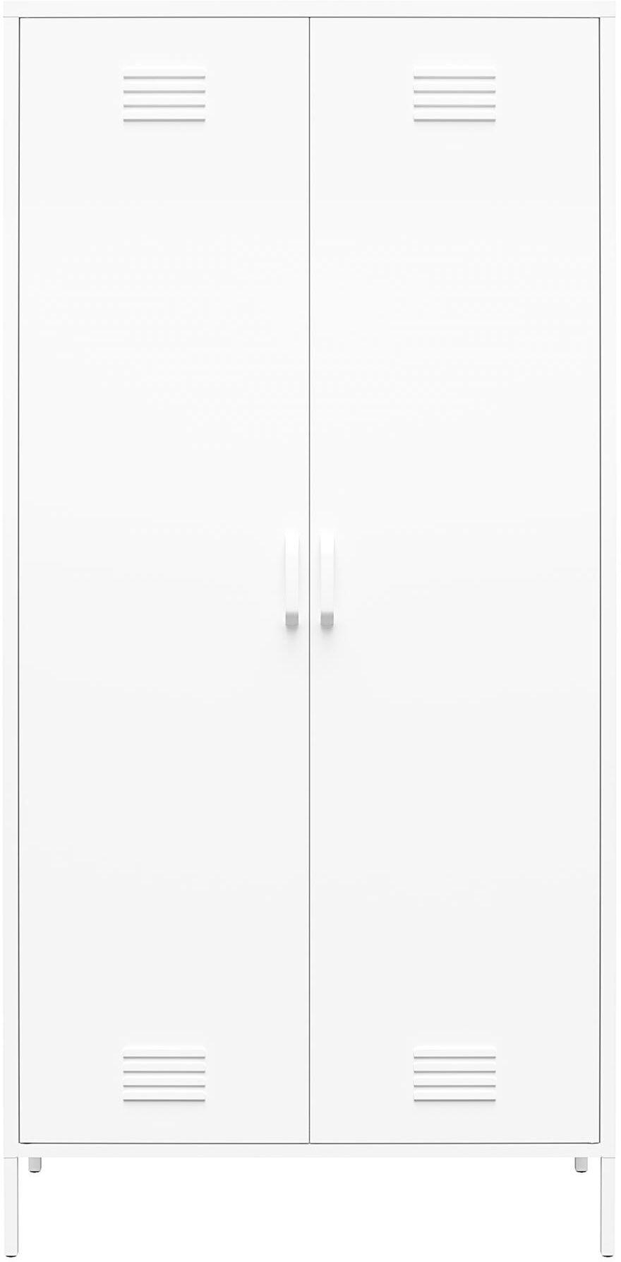 Dorel Home Armoire avec 2 portes en métal blanc Blanc 40x185x90cm