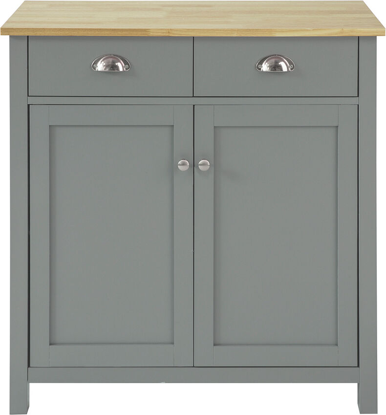 SoBuy Buffet Commode effet bois gris avec 2 tiroirs et 2 portes Gris 80x81x36cm