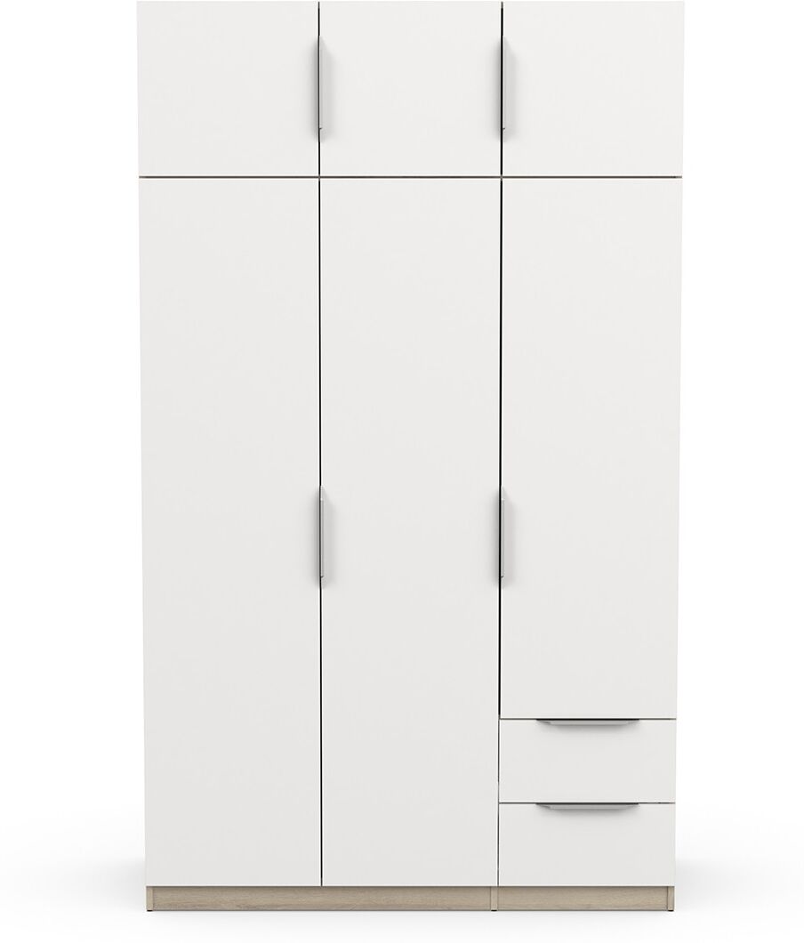 Calicosy Armoire 6 portes et 2 tiroirs - L119,4 cm Blanc 119x203x51cm