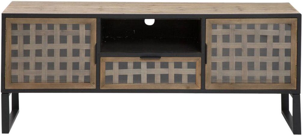 Made in Meubles Meuble TV en bois noir 150 cm Noir 40x60x150cm