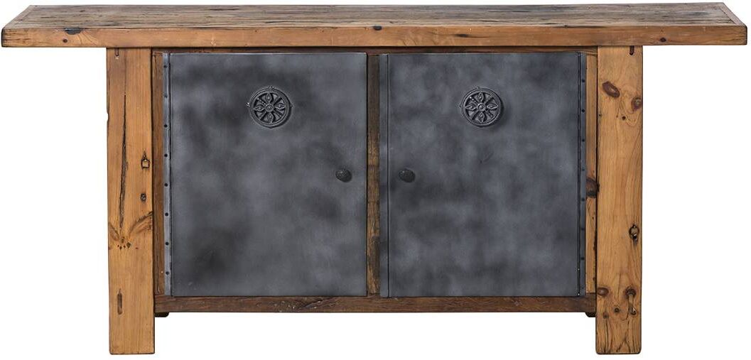 Made in Meubles Buffet en bois gris 180 cm Gris 49x84x180cm