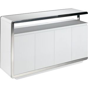 Angel Cerda Buffet en bois blanc et acier inox Blanc 40x85x180cm