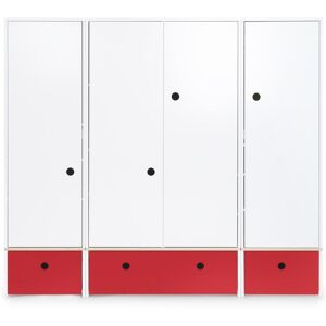 Wookids Armoire 4 portes rouge Rouge 204x180x60cm