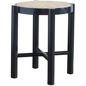 Bois Dessus Bois Dessous Table de chevet en acajou massif et cannage noir Noir 40x45x40cm