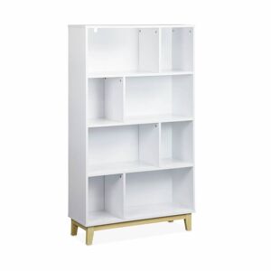 sweeek Bibliothèque scandinave blanche Blanc 80x138x30cm