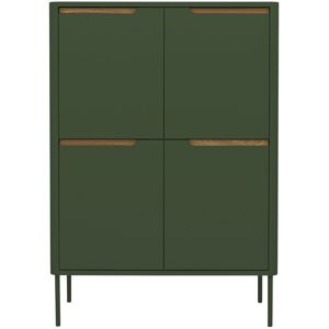 Tenzo Buffet haut en bois 4 portes H128cm vert forêt Vert 128x90x45cm