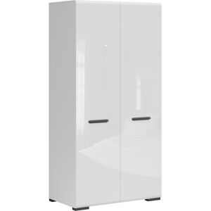 Petits meubles Armoire 2 portes blanc Blanc 100x200x55cm