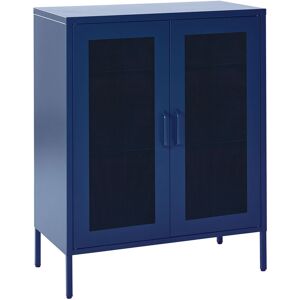 Beliani Buffet en acier bleu marin Bleu 80x102x40cm