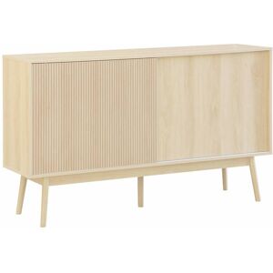 sweeek Buffet décor bois naturel 2 portes + 2 étagères Marron 115x90x39cm