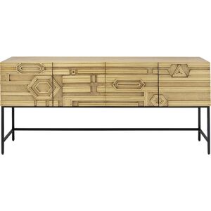 Kare Design Buffet 4 portes en acier doré et noir Or 183x86x40cm