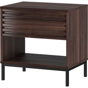 Loft24 Table de nuit avec 1 tiroir en aggloméré de bois noyer Marron 35x50x50cm