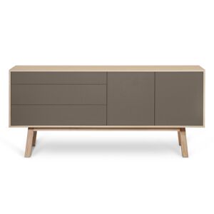 MON PETIT MEUBLE FRANCAIS Buffet en frêne 2 portes+3 tiroirs 180 cm, hauteur 94 cm Gris 180x94x46cm