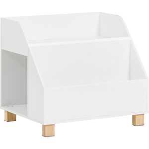 SoBuy Étagère à jouets effet bois blanc avec 3 compartiments Blanc 60x53x48cm