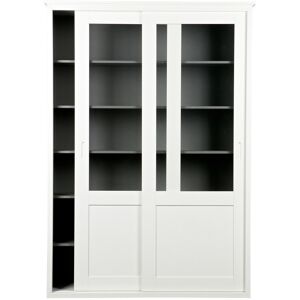 WOOOD Vaisselier en bois 2 portes coulissantes blanc Blanc 147x208x46cm