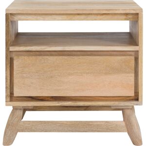 Rendez-Vous Deco Table de chevet 1 tiroir en bois de manguier Beige 48x50x35cm