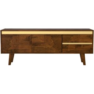 Rendez-Vous Deco Meuble TV en bois de manguier details dores 145 cm Marron 145x58x40cm