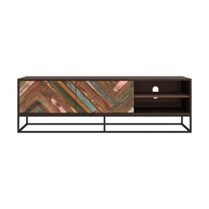 Rendez-Vous Deco Meuble TV en bois d'acacia et bois recycle 145 cm Marron 145x45x35cm