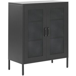 Beliani Buffet en acier noir Noir 80x102x40cm