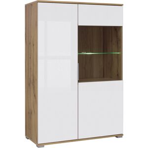 Petits meubles Vaisselier 2 portes blanc et naturel Multicolore 90x133x41cm