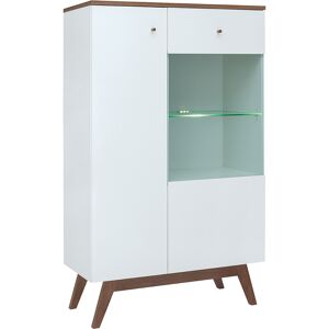 Petits meubles Vaisselier 2 portes blanc et naturel Multicolore 85x141x41cm