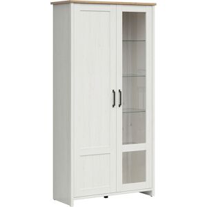 Petits meubles Vaisselier 2 portes blanc et naturel Multicolore 102x201x43cm