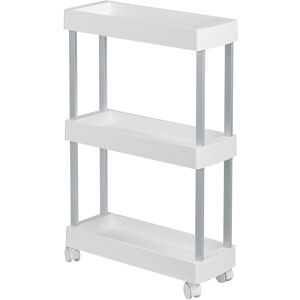 Wenko Desserte 4 roulettes avec 3 etages de rangement blanc Blanc 45x80x18cm