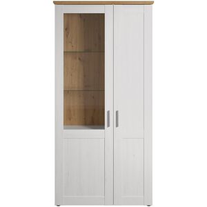 Calicosy Vaisselier 2 portes dont une avec verre trempe - L95 cm Blanc 95x194x38cm