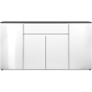 Calicosy Buffet avec 4 portes et 1 tiroir - L117,5 cm Gris 117x92x40cm