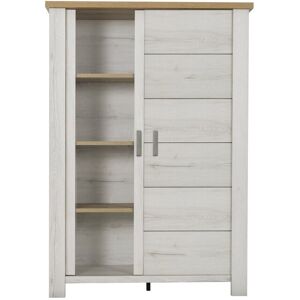 Gami Vaisselier 2 portes mat effet bois chene blanchi Beige 45x173x120cm