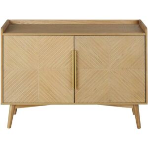 Maisons du Monde Buffet vintage 2 portes beige et métal coloris laiton doré L109 Marron 108.6x80x40cm - Publicité Maisons du Monde Buffet vintage 2 portes beige et métal coloris laiton doré L109 Marron 108.6x80x40cm - Publicité