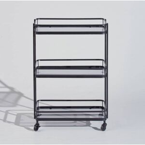 Maisons du Monde Chariot à roulettes en fer forgé et verre noir Noir 52x76x35cm - Publicité Maisons du Monde Chariot à roulettes en fer forgé et verre noir Noir 52x76x35cm - Publicité