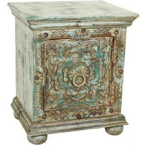 Wanderlust Deco - Table de nuit en bois sculpté - Finition artisanale - Publicité Wanderlust Deco - Table de nuit en bois sculpté - Finition artisanale - Publicité