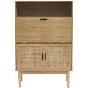 Baita Secrétaire cannage rotin l90 cm Marron 90x138x38cm - Publicité Baita Secrétaire cannage rotin l90 cm Marron 90x138x38cm - Publicité