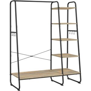 VASAGLE Portant à vêtements 5 étagères en bois marron turquoise Marron 120x160x45cm - Publicité VASAGLE Portant à vêtements 5 étagères en bois marron turquoise Marron 120x160x45cm - Publicité