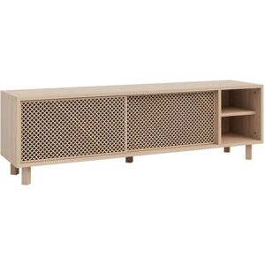 Naan Furniture Meuble TV en bois massif naturel - une étagère - 150 cm Verni Marron 150x45x35cm - Publicité Naan Furniture Meuble TV en bois massif naturel - une étagère - 150 cm Verni Marron 150x45x35cm - Publicité