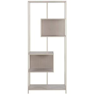 Hellin Bibliothèque scandinave en métal grège 5 tablettes Gris 77x185x35cm - Publicité Hellin Bibliothèque scandinave en métal grège 5 tablettes Gris 77x185x35cm - Publicité