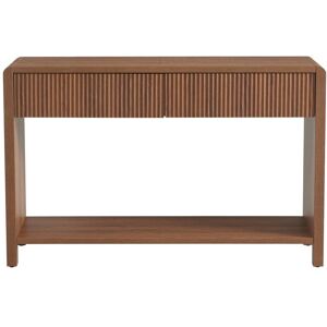 Baita Console effet noyer 2 tiroirs 120cm Marron 120x77x30cm - Publicité Baita Console effet noyer 2 tiroirs 120cm Marron 120x77x30cm - Publicité
