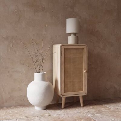 Maisons du Monde Petit meuble de rangement en cannage Beige 28.5x62x24cm - Publicité Maisons du Monde Petit meuble de rangement en cannage Beige 28.5x62x24cm - Publicité