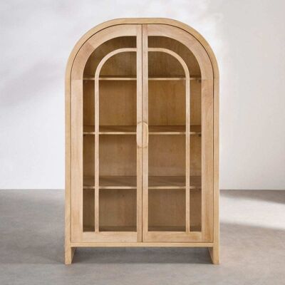 Maisons du Monde Vitrine arche en bois de manguier et placage manguier, L105 cm Beige 105x170x42.5cm - Publicité Maisons du Monde Vitrine arche en bois de manguier et placage manguier, L105 cm Beige 105x170x42.5cm - Publicité