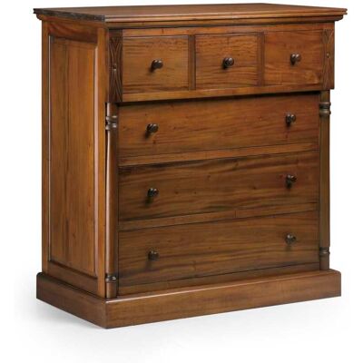 MOYCOR Commode en bois d'acajou marron 6 tiroirs L 105 cm Marron 105x110x55cm - Publicité MOYCOR Commode en bois d'acajou marron 6 tiroirs L 105 cm Marron 105x110x55cm - Publicité